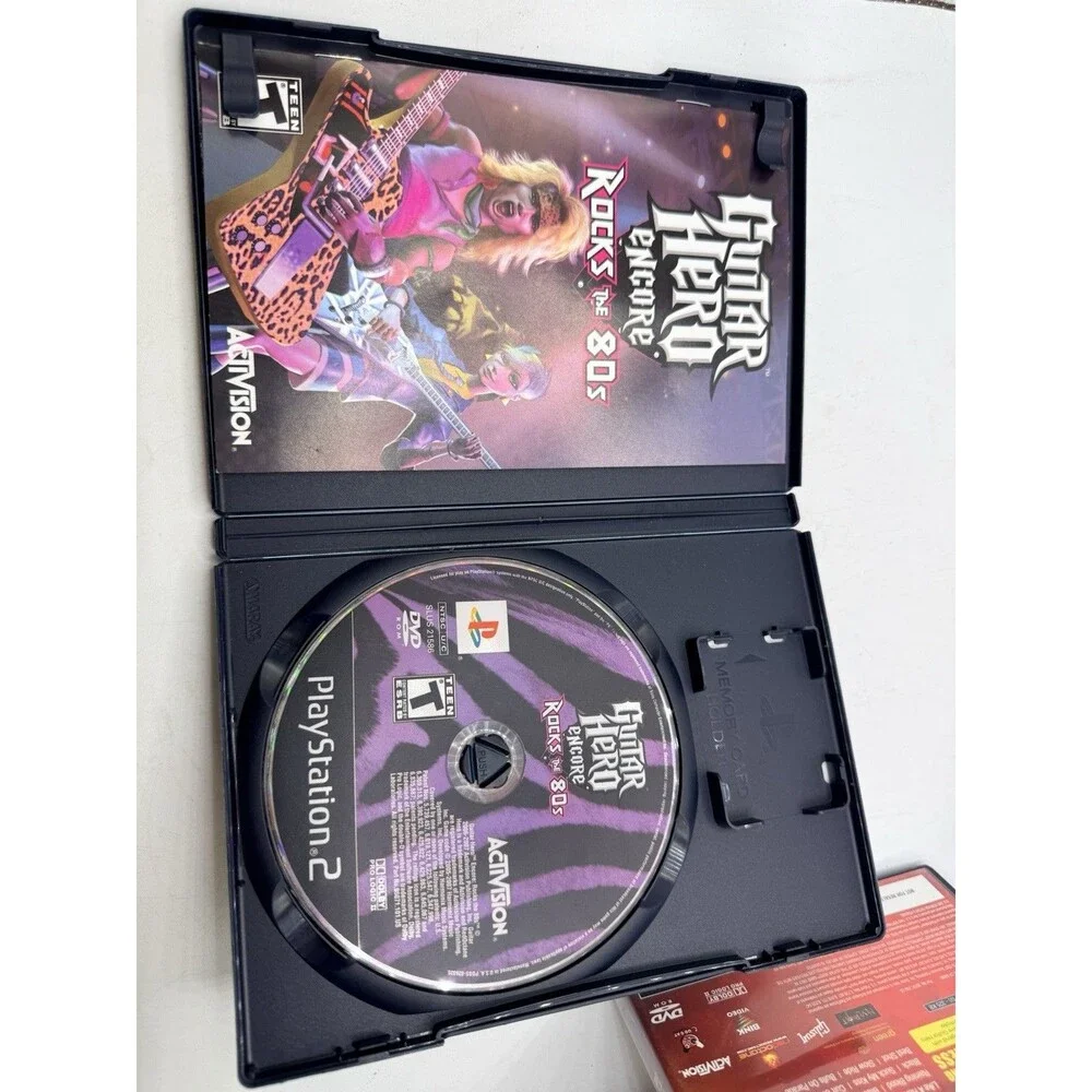 Lot Of 2 : PlayStation 2 Guitar Hero Encore Rocks The 80s & Legends Of Rock Game